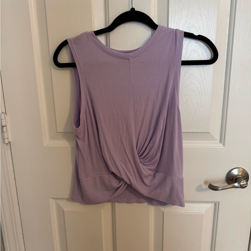 All in Motion Lilac Twist Front Muscle Tee